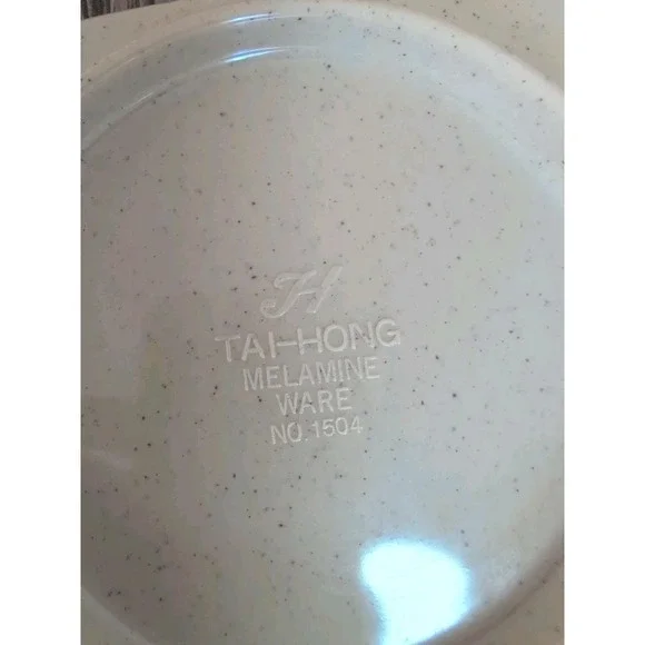 Vintage Style Sushi Plates Set of 6 Speckled Cream Blue Abstract Design - Picture 14 of 16